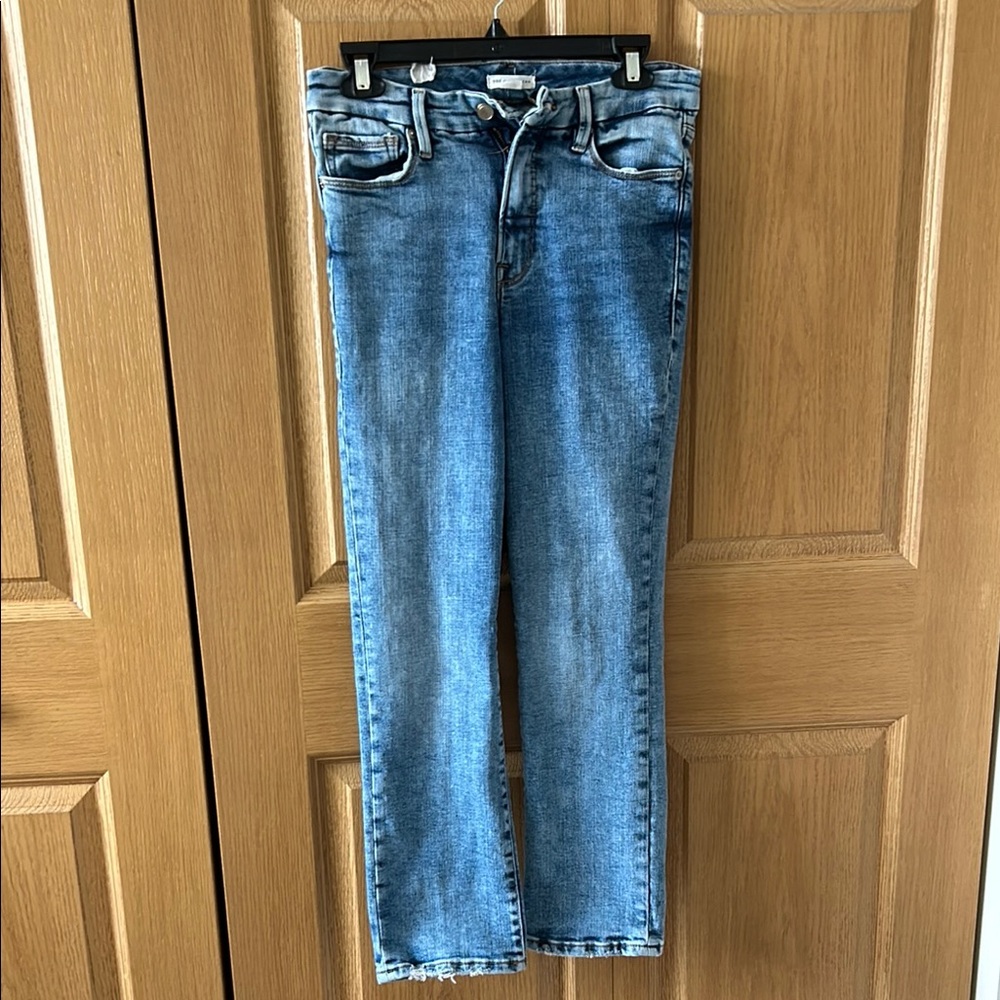 Good American Blue Straight Leg Jeans Classic Style